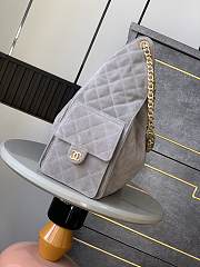 Okify Channel Large Hobo Bag In Grey Gray 40x30x15cm  - 2