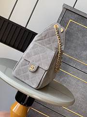 Okify Channel Hobo Bag In Grey Gray 30x26x14cm  - 3