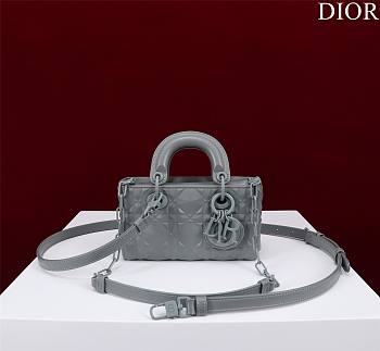 Okify Dior Mini D-Joy Diamond Bag In Grey Gray 16.5x6x10cm