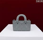 Okify Dior Mini D-Joy Diamond Bag In Grey Gray 16.5x6x10cm - 2