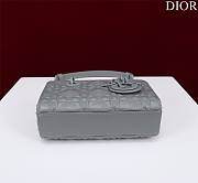 Okify Dior Mini D-Joy Diamond Bag In Grey Gray 16.5x6x10cm - 3