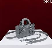 Okify Dior Mini D-Joy Diamond Bag In Grey Gray 16.5x6x10cm - 4