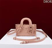 Okify Dior Mini D-Joy Diamond Bag In Pink 16.5x6x10cm - 1