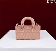 Okify Dior Mini D-Joy Diamond Bag In Pink 16.5x6x10cm - 3