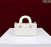 Okify Dior Mini D-Joy Diamond Bag In White 16.5x6x10cm - 3