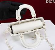 Okify Dior Mini D-Joy Diamond Bag In White 16.5x6x10cm - 5