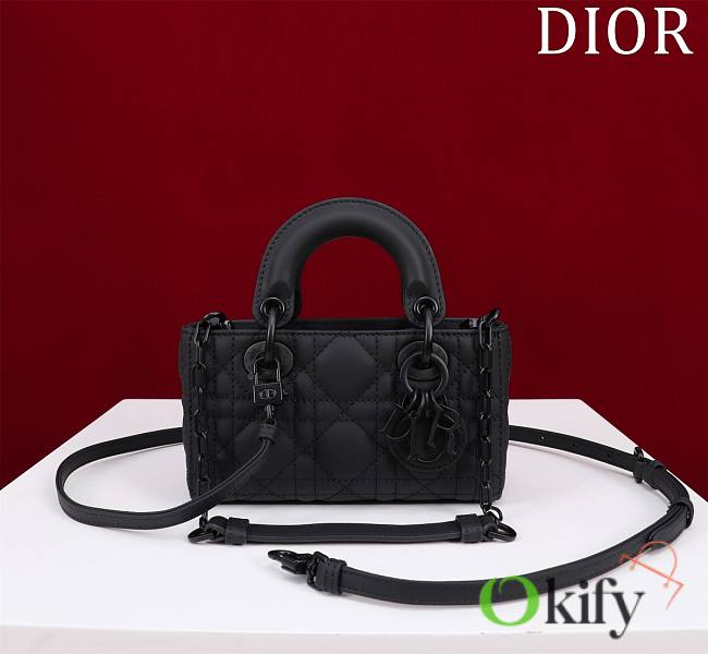 Okify Dior Mini D-Joy Diamond Bag In Black 16.5x6x10cm - 1