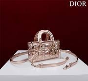 Okify Dior Mini D-Joy Shine Bag In Pink 16.5x6x10cm - 5