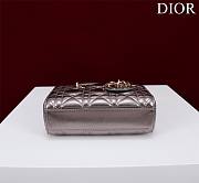 Okify Dior Mini D-Joy Shine Bag In Grey Gray 16.5x6x10cm - 6