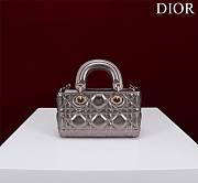 Okify Dior Mini D-Joy Shine Bag In Grey Gray 16.5x6x10cm - 5