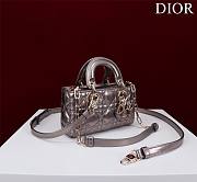 Okify Dior Mini D-Joy Shine Bag In Grey Gray 16.5x6x10cm - 4