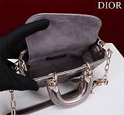 Okify Dior Mini D-Joy Shine Bag In Grey Gray 16.5x6x10cm - 3