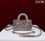 Okify Dior Mini D-Joy Shine Bag In Grey Gray 16.5x6x10cm - 1