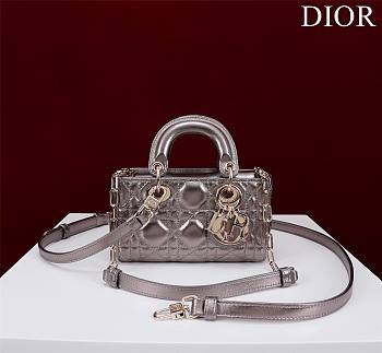 Okify Dior Mini D-Joy Shine Bag In Grey Gray 16.5x6x10cm