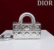 Okify Dior Mini D-Joy Shine Bag In Silver 16.5x6x10cm - 5