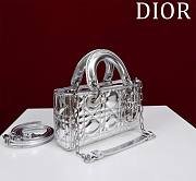 Okify Dior Mini D-Joy Shine Bag In Silver 16.5x6x10cm - 3