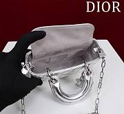 Okify Dior Mini D-Joy Shine Bag In Silver 16.5x6x10cm - 4