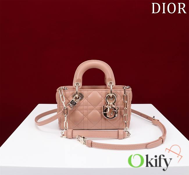 Okify Dior Mini D-Joy Bag In Light Pink 16.5x6x10cm  - 1