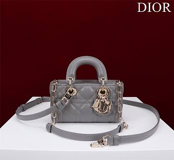 Okify Dior Mini D-Joy Bag In Grey Gray 16.5x6x10cm 