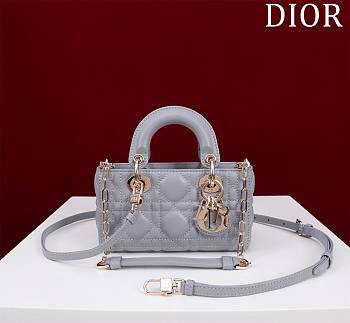 Okify Dior Mini D-Joy Bag In Light Gray 16.5x6x10cm 