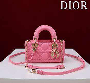 Okify Dior Mini D-Joy Bag In Bright Pink 16.5x6x10cm 