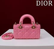 Okify Dior Mini D-Joy Bag In Bright Pink 16.5x6x10cm  - 2