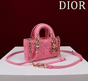 Okify Dior Mini D-Joy Bag In Bright Pink 16.5x6x10cm  - 3