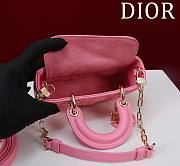 Okify Dior Mini D-Joy Bag In Bright Pink 16.5x6x10cm  - 4