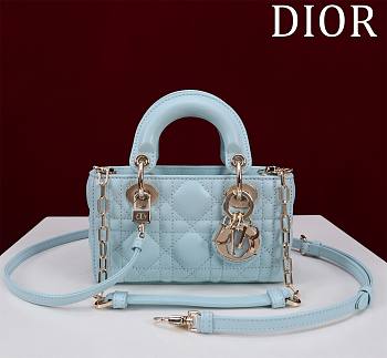 Okify Dior Mini D-Joy Bag In Blue 16.5x6x10cm 