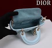 Okify Dior Mini D-Joy Bag In Blue 16.5x6x10cm  - 2