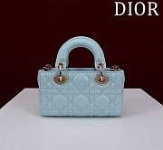 Okify Dior Mini D-Joy Bag In Blue 16.5x6x10cm  - 4