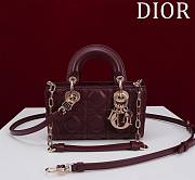 Okify Dior Mini D-Joy Bag In Red Wine 16.5x6x10cm  - 1