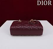 Okify Dior Mini D-Joy Bag In Red Wine 16.5x6x10cm  - 4