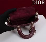 Okify Dior Mini D-Joy Bag In Red Wine 16.5x6x10cm  - 2