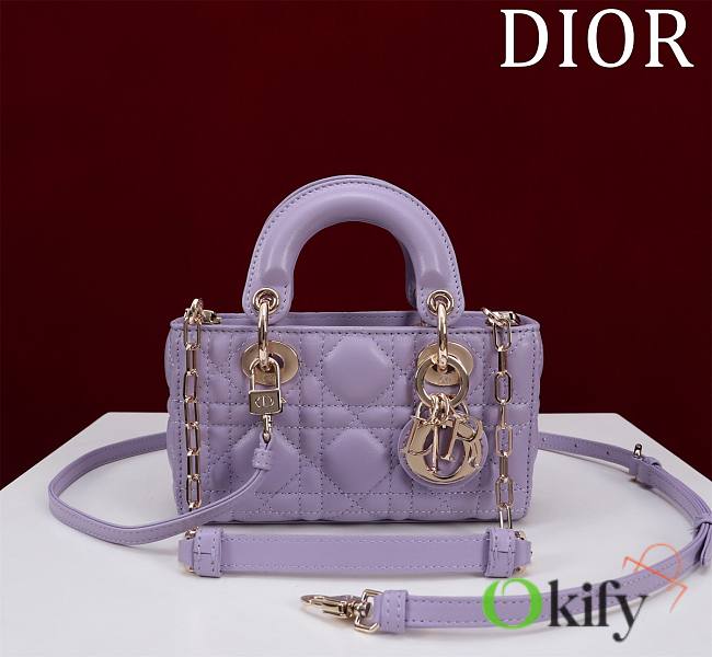 Okify Dior Mini D-Joy Bag In Purple 16.5x6x10cm  - 1