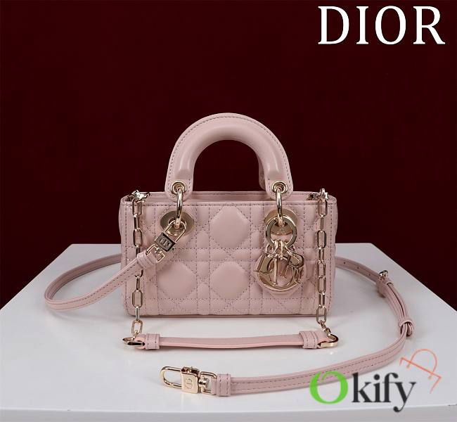 Okify Dior Mini D-Joy Bag In Baby Pink 16.5x6x10cm  - 1