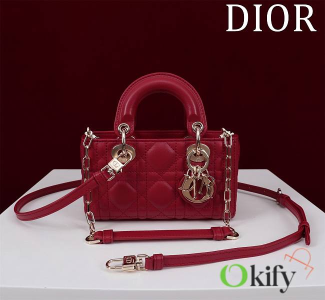 Okify Dior Mini D-Joy Bag In Red 16.5x6x10cm  - 1