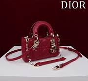 Okify Dior Mini D-Joy Bag In Red 16.5x6x10cm  - 6