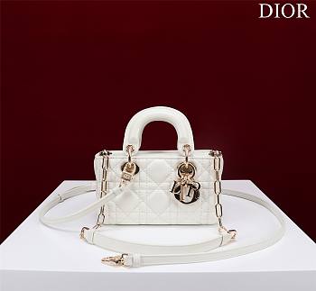 Okify Dior Mini D-Joy Bag In White 16.5x6x10cm 