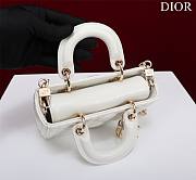 Okify Dior Mini D-Joy Bag In White 16.5x6x10cm  - 3