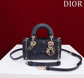 Okify Dior Mini D-Joy Bag In Dark Blue 16.5x6x10cm 