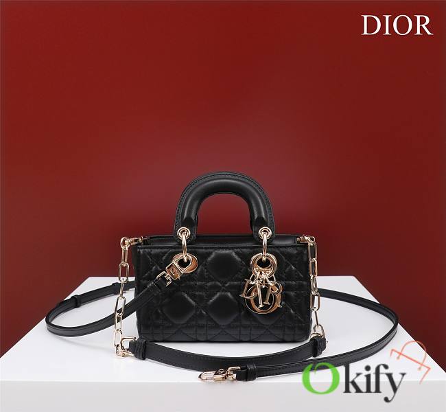 Okify Dior Mini D-Joy Bag In Black 16.5x6x10cm  - 1