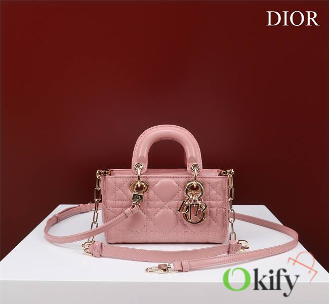 Okify Dior Mini D-Joy Bag In Pink 16.5x6x10cm  - 1