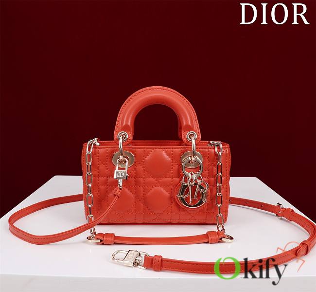 Okify Dior Mini D-Joy Bag In Orange 16.5x6x10cm  - 1