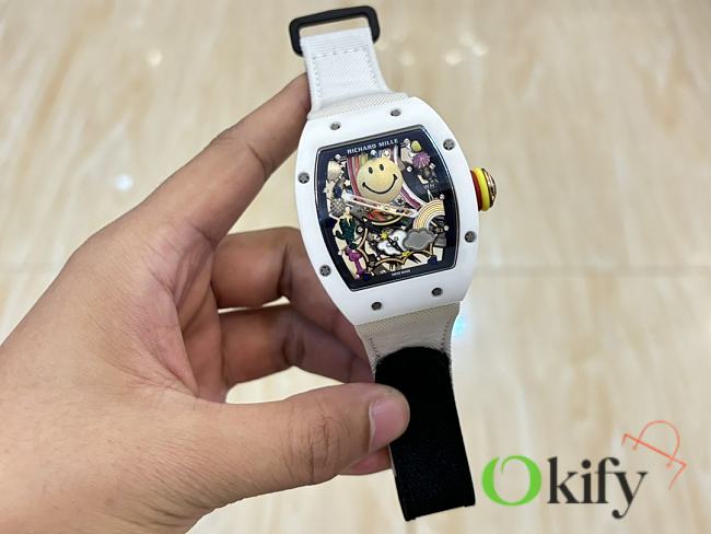 Okify Richard Mille RM 88 Automatic Tourbillon Smiley Watch In White  - 1