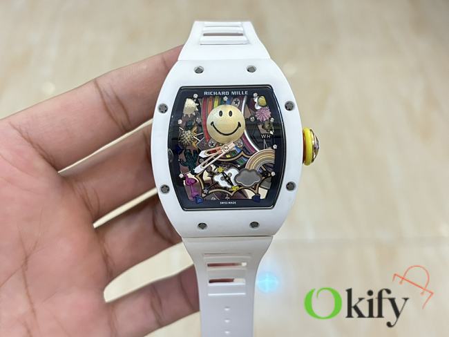 Okify Richard Mille RM88 Automatic Winding Tourbillon Smiley In White - 1