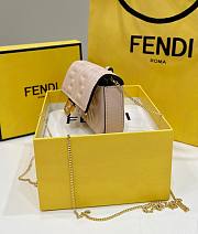 Okify Fendi Nano Baguette Charm Bag In Pink Nappa Leather 10x2x7cm - 4