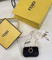 Okify Fendi Nano Baguette Charm Bag In Black Nappa Leather 10x2x7cm - 2