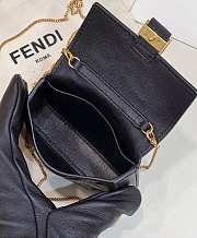 Okify Fendi Nano Baguette Charm Bag In Black Nappa Leather 10x2x7cm - 4