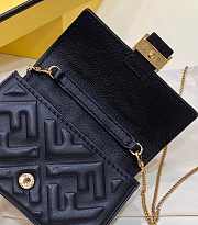 Okify Fendi Nano Baguette Charm Bag In Black Nappa Leather 10x2x7cm - 5